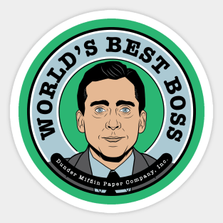 michael scott world's best boss Sticker